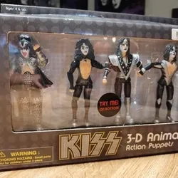 KISS BAND Animated Movement: Each figure is designed as a "3-D Animator" puppet. By pressing a button on the bottom of each figure, they can be made t