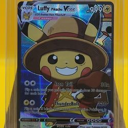 Luffy Pikachu Pokemon Card VCOS Holo Cosplay [Fan Art Card] NM