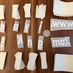 Lot Of  1600 White Vinyl Window Decal Personalization Sticker Letters