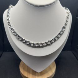 Silver Cuban Chain Necklace