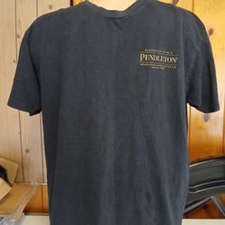 Pendleton "Warranted To Be" Graphic Logo Black Cotton Knit Crew Neck Tee Men's L