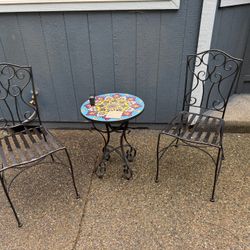 Iron patio set
