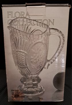 HEAVY 24% FULL LEAD CRYSTAL FLORA COLLECTION 40 OZ PITCHER