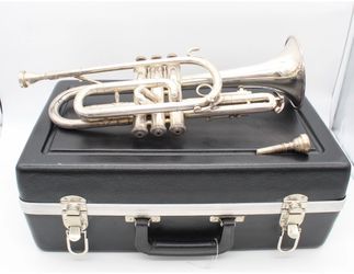 F.A. Reynolds Trumpet R Medalist with Case Made in Texas, Vintage Silver Finish