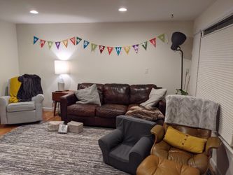 Thomasville Genuine Leather Sectional with Chaise