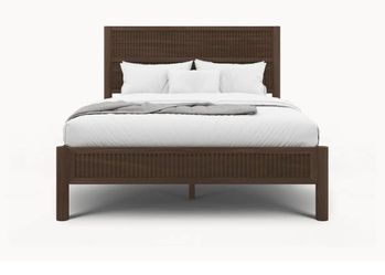 Brand New Leesa Bask Queen Platform Bedframe with Nightstands Set Walnut