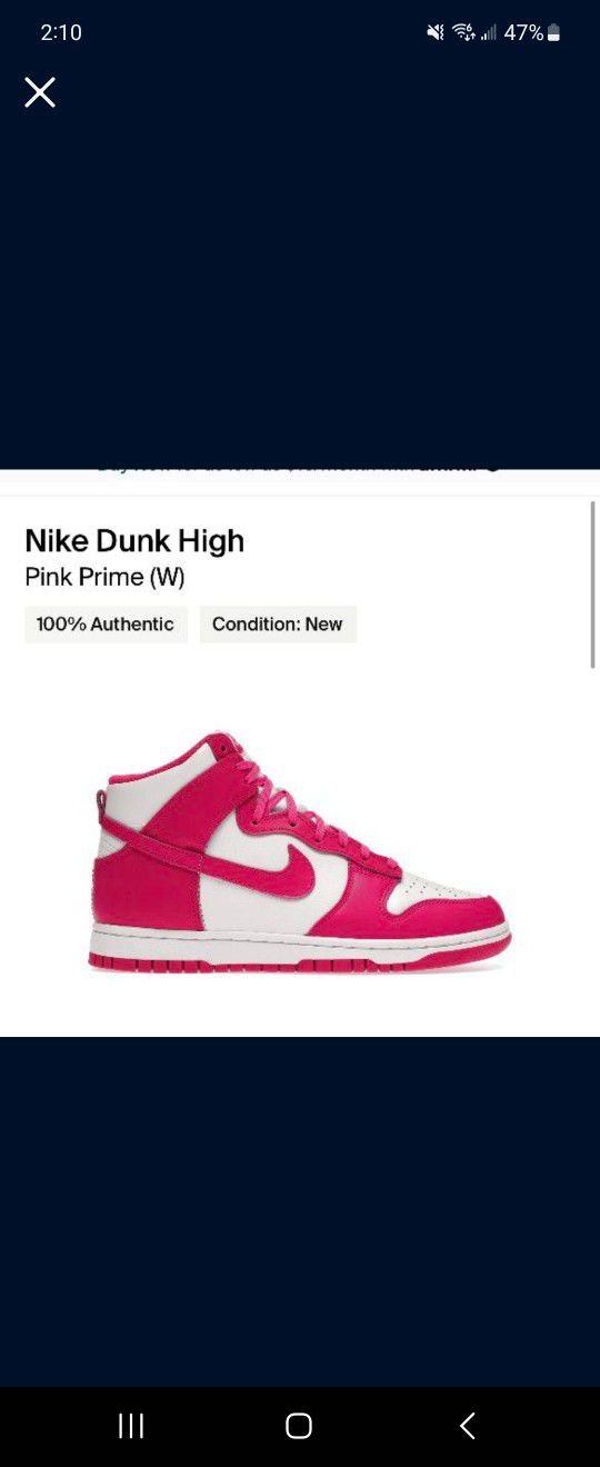 Nike Dunk High Pink Prime Women’s Shoes Size 9.5