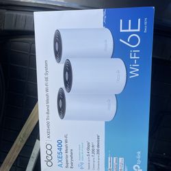 TP-LINK Deco XE75 AXE5400 Wi-Fi 6E Router Mesh System - White (3-Pack)