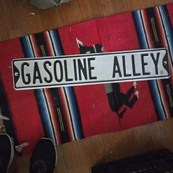 Gasoline Alley Vintage Large Original Porcelain Metal Sign