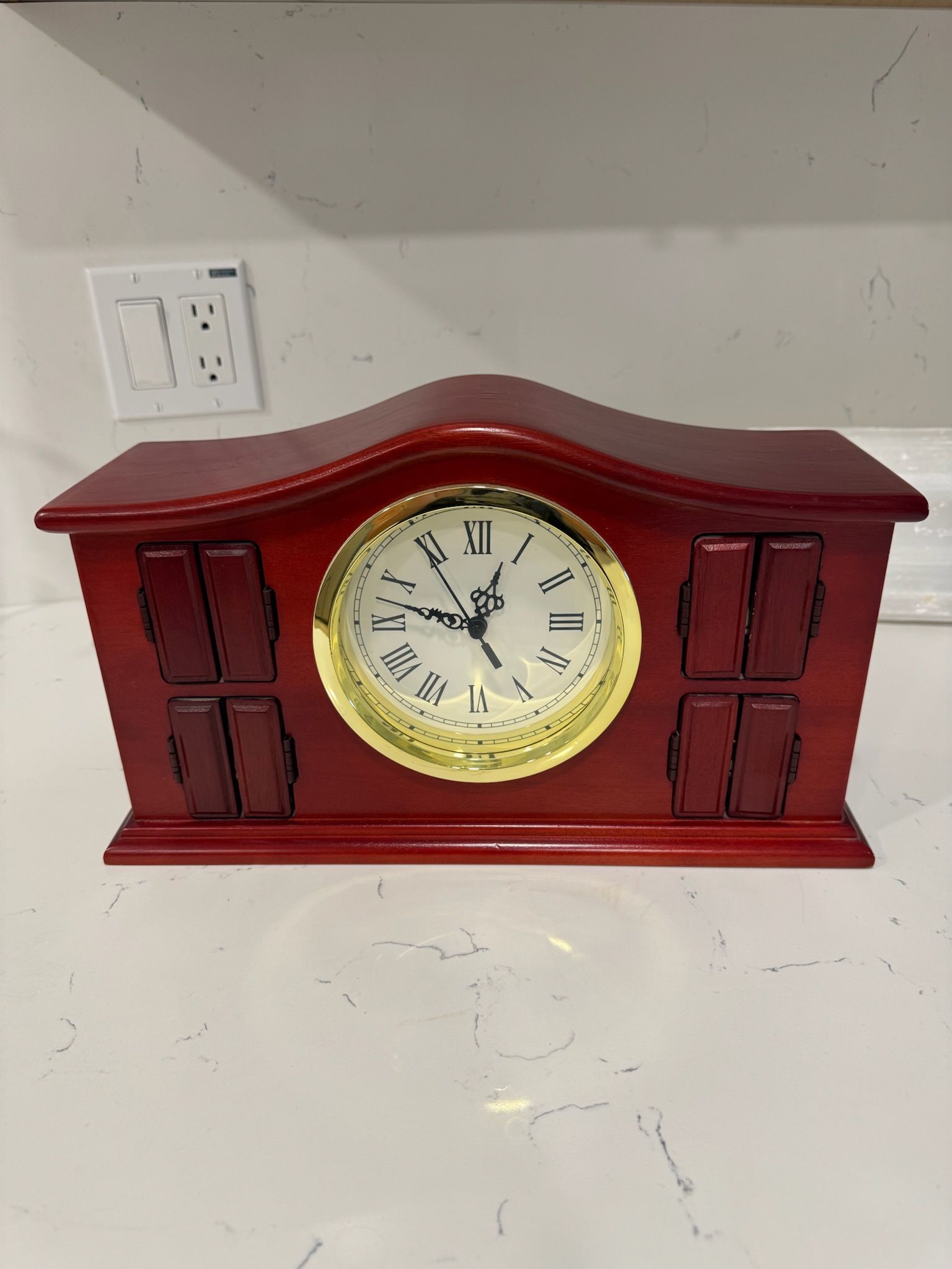 golden label symphony angel clock orchestra mantel