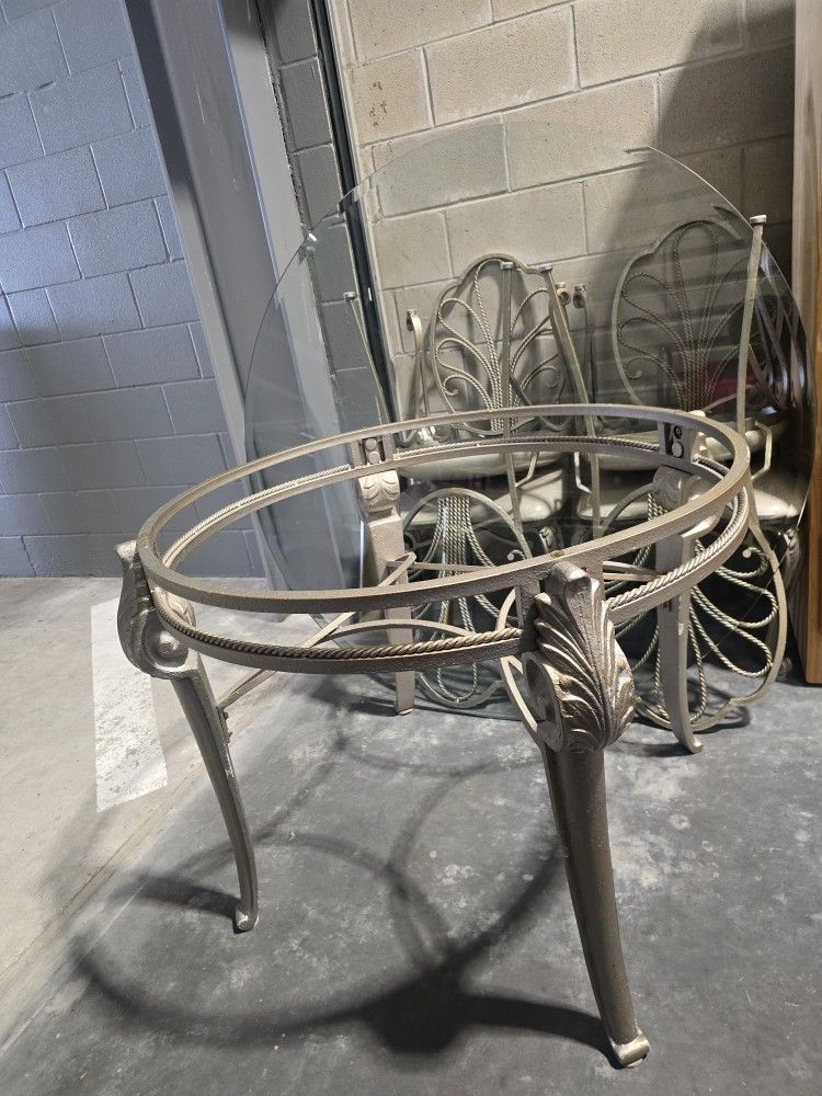 54" Glass Dining Table With 4 chairs 