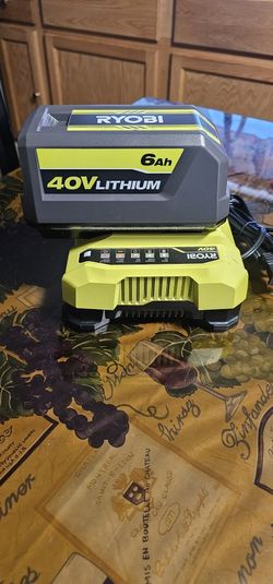 RYOBI 40V LITHIUM BATTERY AH6.0 Y RAPID CHARGER BRAND NEW COMBO KIT 