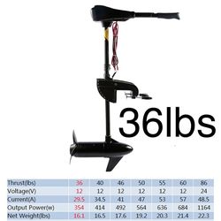 36LBS Trolling Motor Electric Outboard Brushed Brushless for Fishing Boats Fresh & Saltwater 