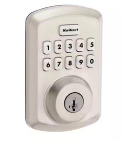 Brand New  Kwikset Powerbolt 250 Electronic Keypad Deadbolt Lock – Satin Nickel