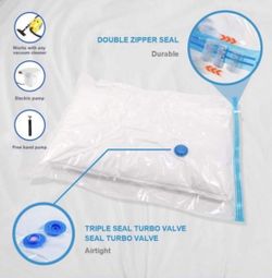 Vacuum Storage Bags. Hand-pump For Travel! Zip Seal And Seal Valve