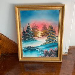 Oil Painting On Canvas Signed By E.l