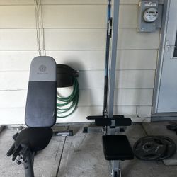 Incline Bench, Lat Pulldown, Squat Rack
