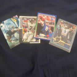 1990  Troy Aikman Card, 1996 Pat Swilling Card, 1998 Randall Cunningham Card, Steve McNair 2003 Topps Chrome Card.