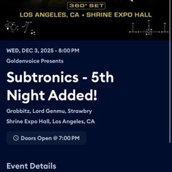 Subtronics Shrine Expo Hall 12/3/25 