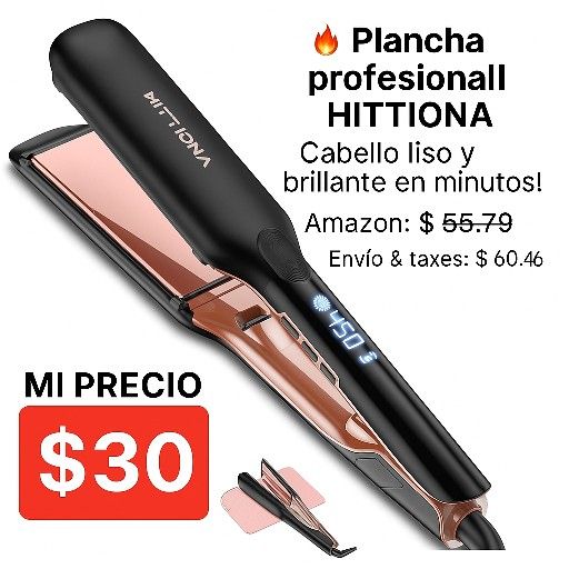 Infrared Ionic Ceramic Hair Straightener 1.75" – Fast Heat, LCD, Dual Voltage

