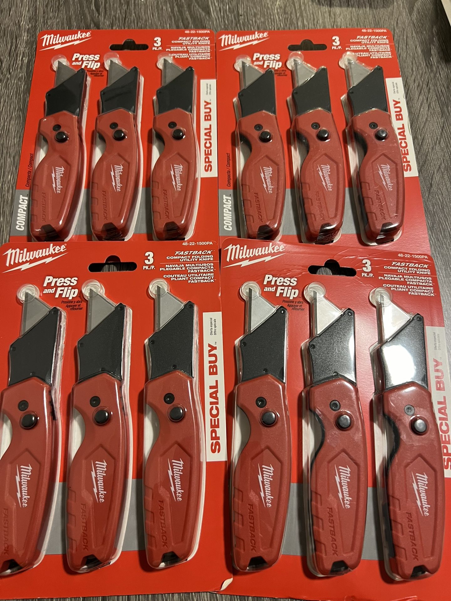 Milwaukee 3 pk Fastback Utility Knife