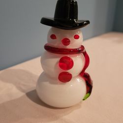 Hand Blown Glass Snowman 