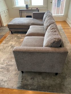 Gray Fabric Sectional Sofa with Chaise