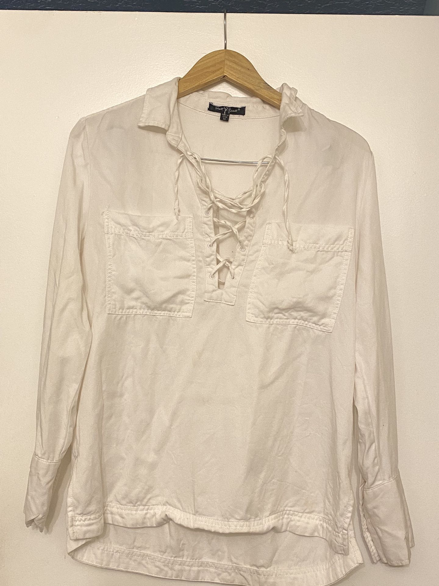 White Velvet Heart Tunic - Sz m