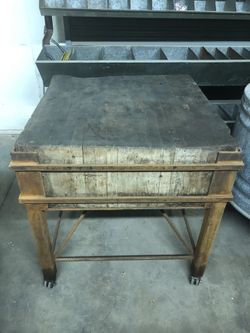 Butcher Block, Wood, Table, Island, Kitchen, Decor, Industrial, Vintage