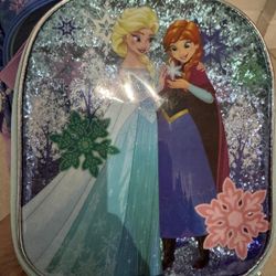 Disney Frozen Themed   16" Rolling Backpack and 9.5" Insulated Lunch Bag Lunchbox