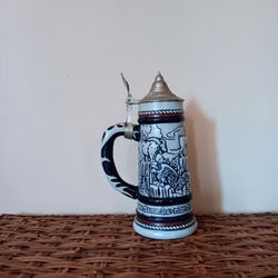 Avon 1976 Rocky Mountain Goat Beer Stein Tankard, 9" Vintage Ceramarte Beer Stein Made in Brazil