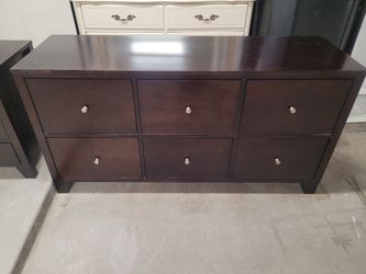 King sized bed frame, matching dresser and nightstand