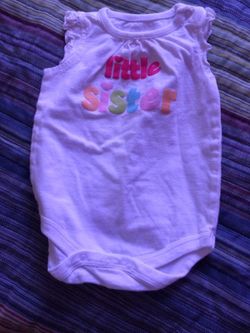 Nb little sister onesie $3