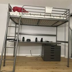 IKEA svalka twin bed with mattress and a drawer if needed