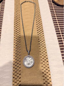 Silver Centenario w/ Bezel & Chain - like new