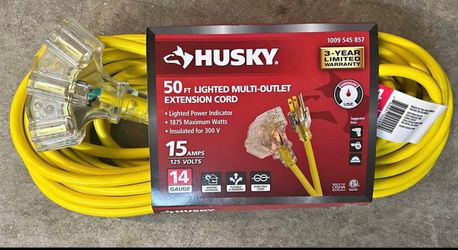 Cash only      Husky 50 ft Lighted Extension Cord