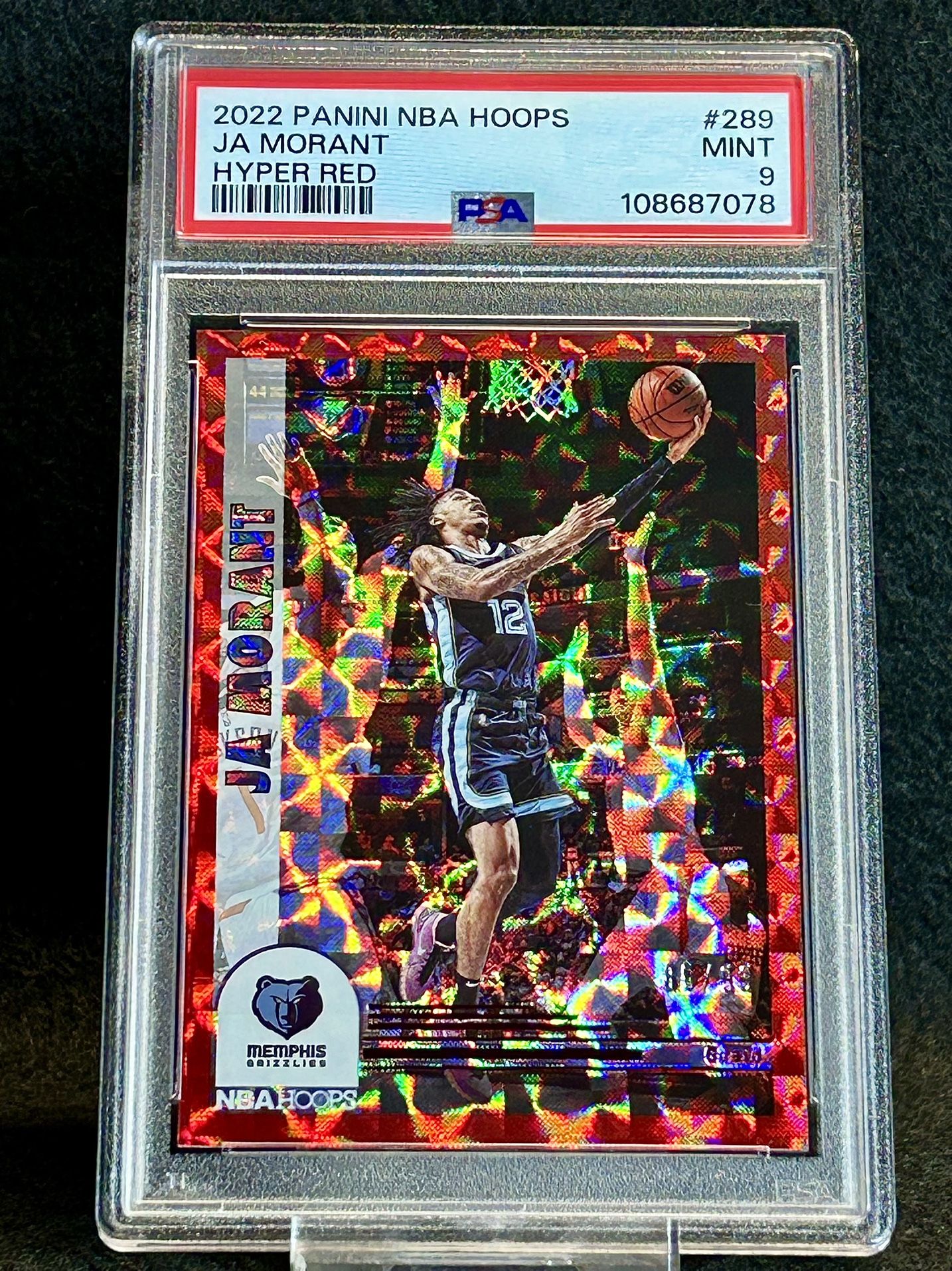 2022 NBA Hoops 💥 Ja Morant 💥 Hyper Red /99 PSA 9 Mint 💎 - Memphis Grizzlies