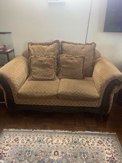 Traditional Loveseat with Wood Frame