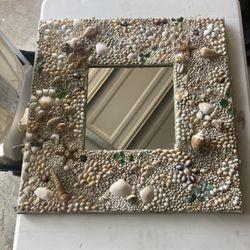 Antique Shell Mirror 