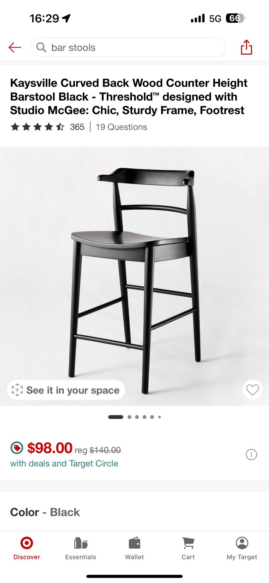 Modern Black Bar Stool – Like New! Only $30 Each(Originally $140) 🔥