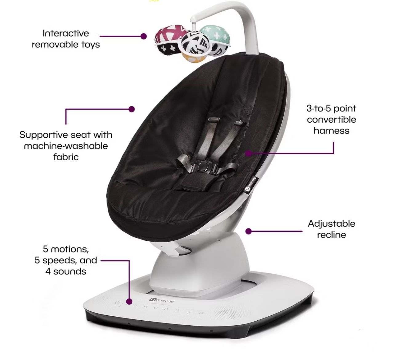 MamaRoo Multi-Motion Baby Swing (black)