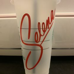 Customized Starbucks cup with Selena