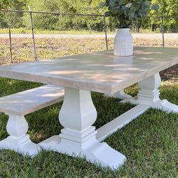 Custom Built Dining Table Solid wood Farmhouse Set Modern Rustic Bench Country Oval Round Counter Breakfast Height  Farm House 