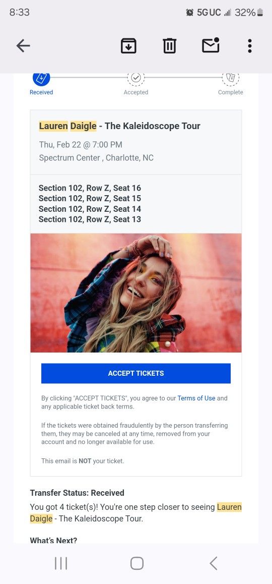 4 Tickets On Lower Level102