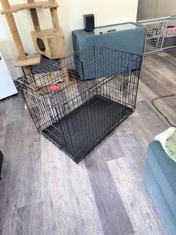 Black Wire Dog Crate with Tray