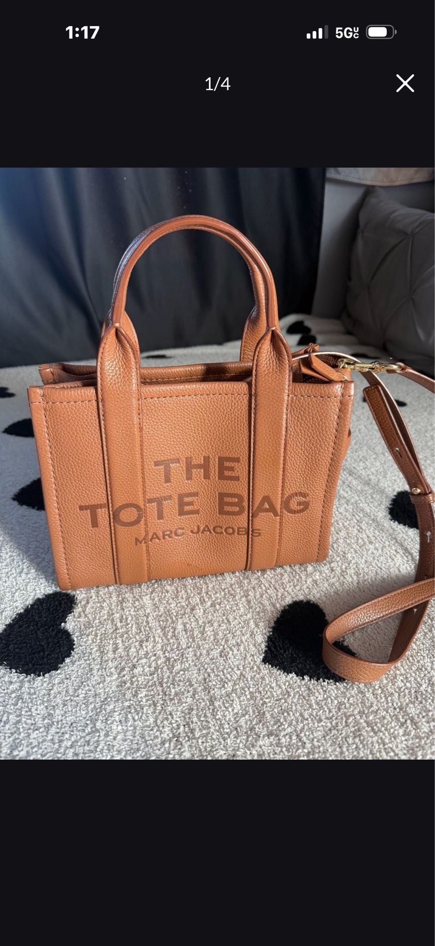 Marc jacobs leather tote bag small