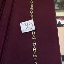 14k Puffed Mariner Bracelet 