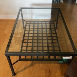 Glass Top Metal Coffee Table