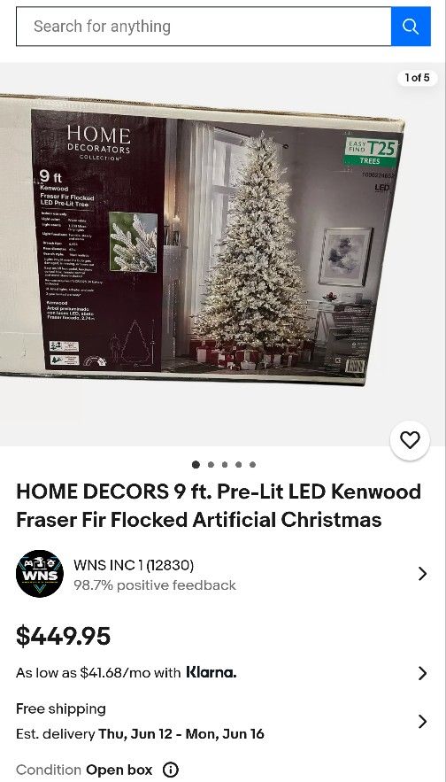 9ft Christmas Tree With LED Attached