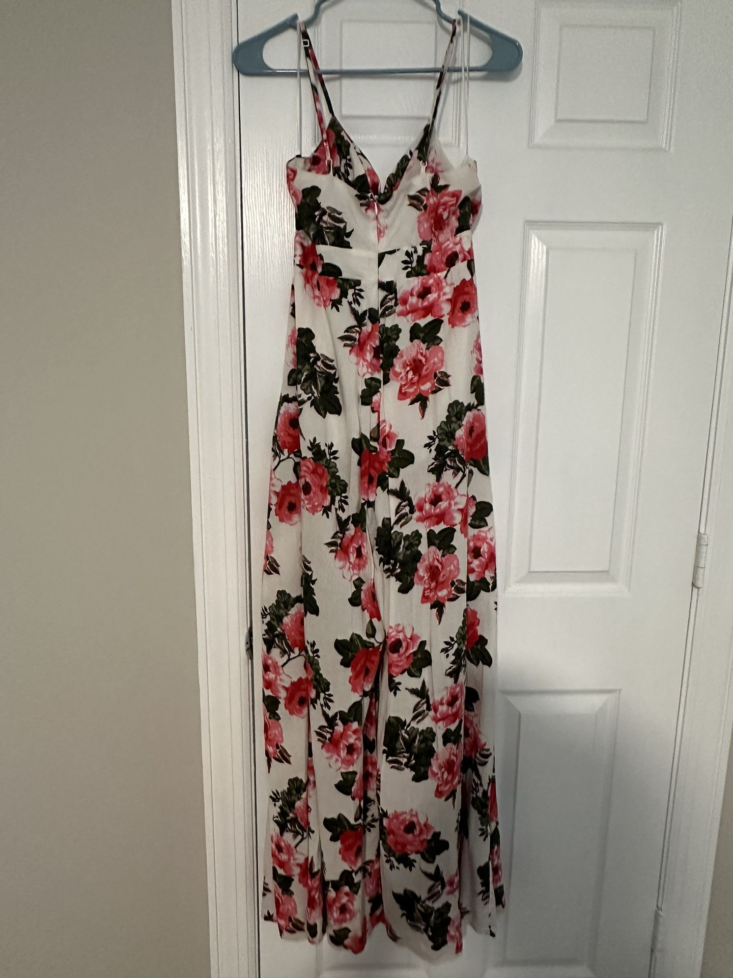 Dress White With Red Flowers 